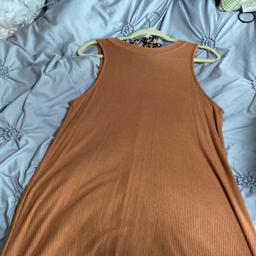 Altar’d State Orange leopard tie back dress